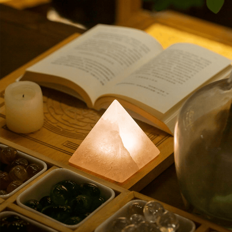 Selenite in a spiritual meditation setting