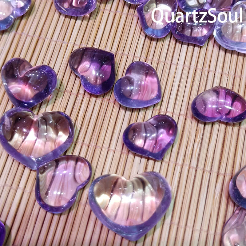 Amethyst heart shaped crystal gemstones for wholesale crystal suppliers