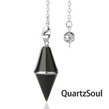 Obsidian faceted crystal pendulum for protection and negative energy clearing