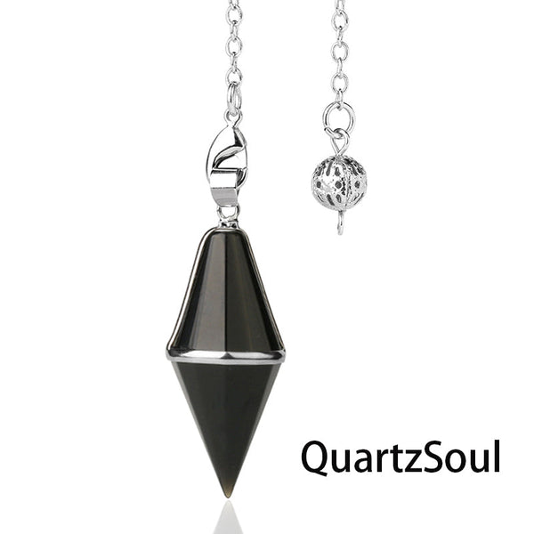 Obsidian faceted crystal pendulum for protection and negative energy clearing