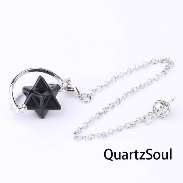 Obsidian Merkaba Star Pendulum for grounding