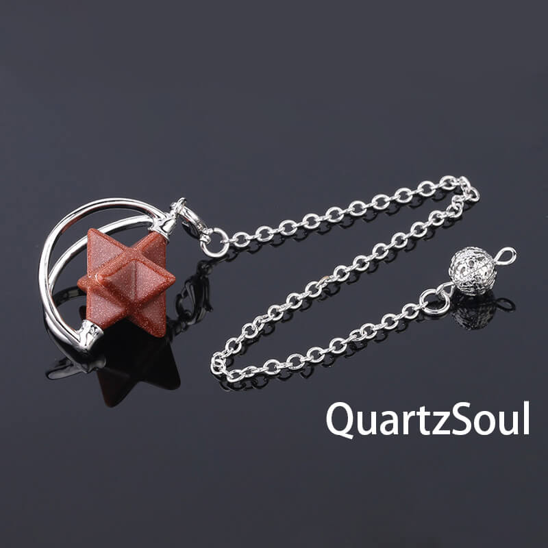Sunstone Merkaba Star Pendulum for stability