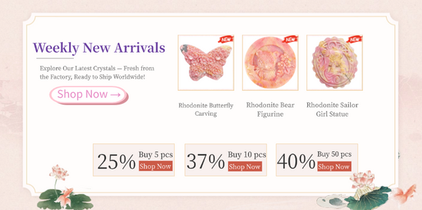 Adorable Rhodonite Carvings — Butterfly, Bear & Sailor Girl Now Available!