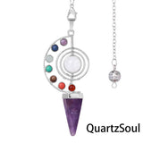 Amethyst Chakra Spiral Pendulum for Spiritual Awareness