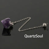 Amethyst cone pendulum for spiritual growth and intuitive development