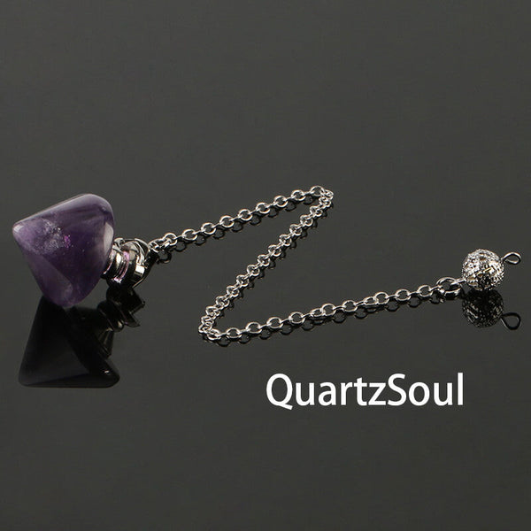 Amethyst cone pendulum for spiritual growth and intuitive development