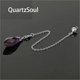 Natural Amethyst Crystal Pendulum with Silver Chain for Divination