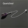 Natural Amethyst Crystal Pendulum with Silver Chain for Divination