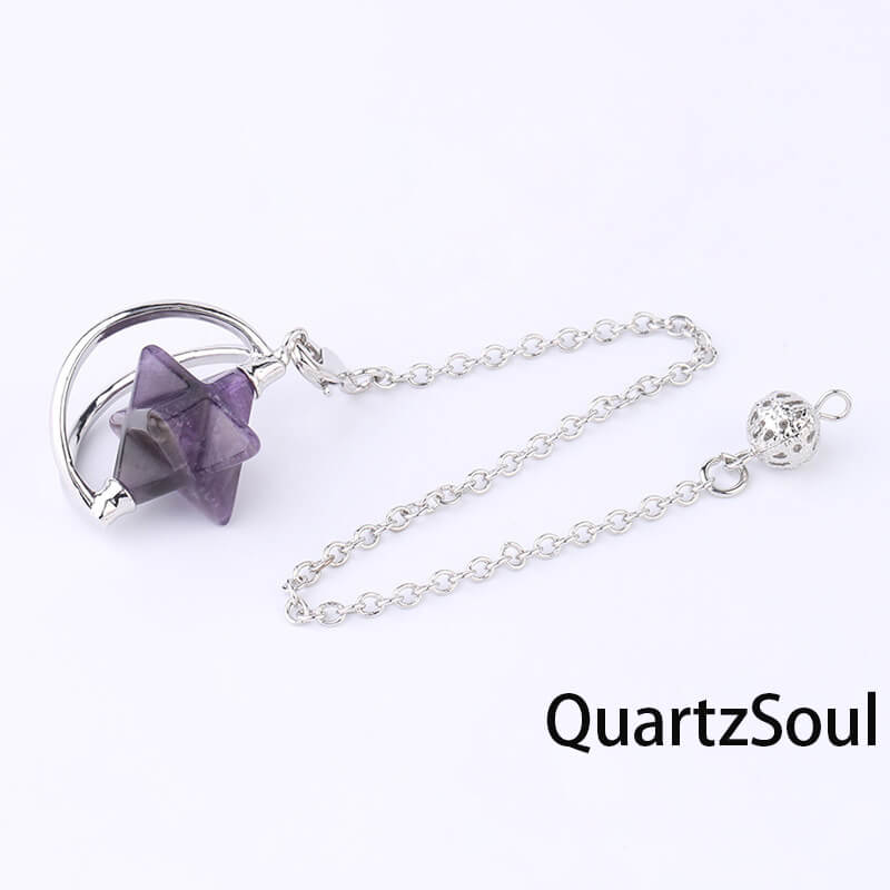 Amethyst Merkaba Star Pendulum for spiritual awareness