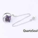 Amethyst Merkaba Star Pendulum for spiritual awareness