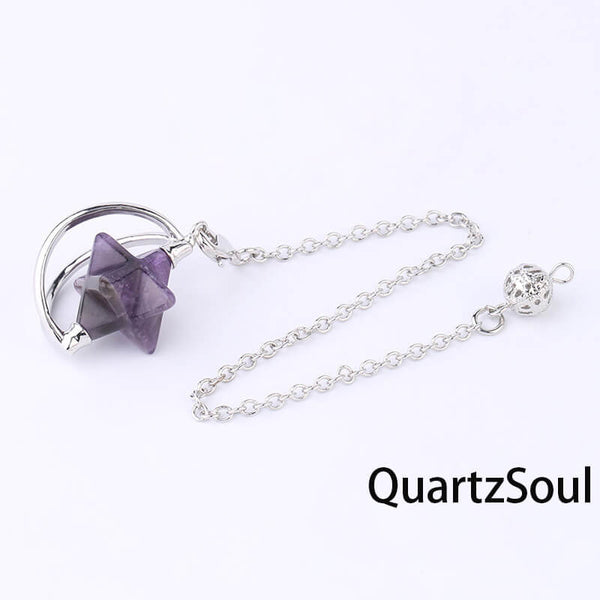 Amethyst Merkaba Star Pendulum for spiritual awareness