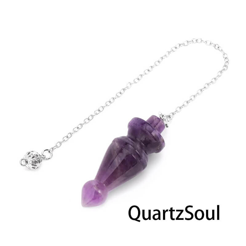 Amethyst crystal pendulum for spiritual growth and intuitive readings