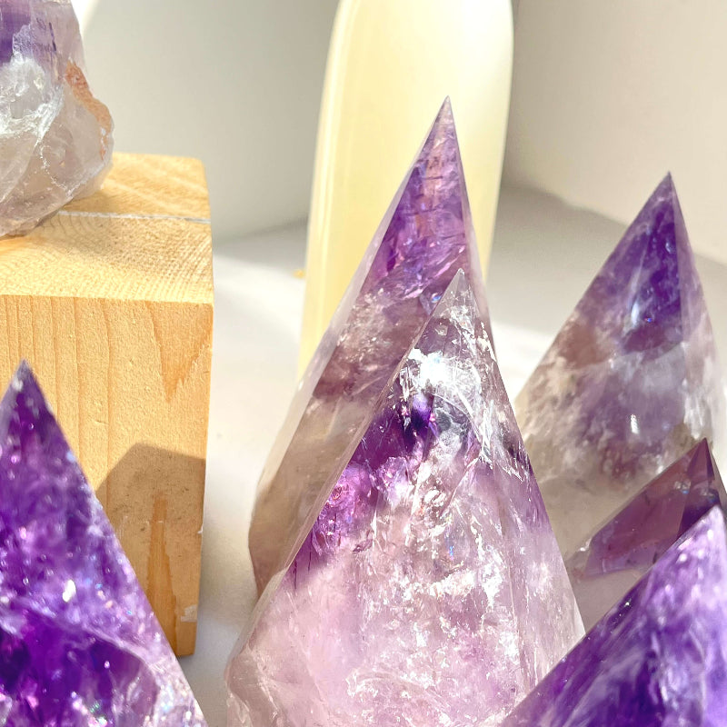 Amethyst Polished Top Natural Base Crystal Point