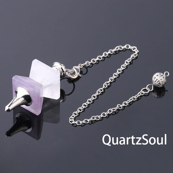 Amethyst pyramid crystal pendulum for spiritual intuition enhancement