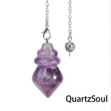 Purple Amethyst spiral cone pendulum for spiritual guidance