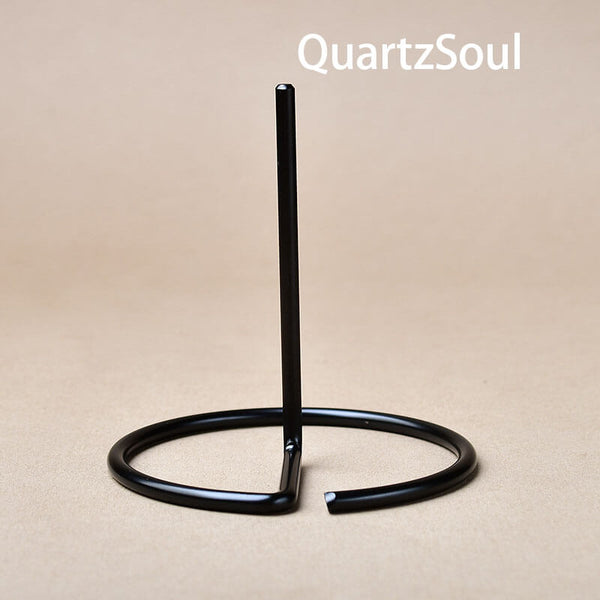 Premium Black Display Stand for Amethyst Clusters and Raw Mineral Specimens