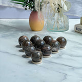 Black Moonstone Crystal Sphere with Rainbow Flash Effect