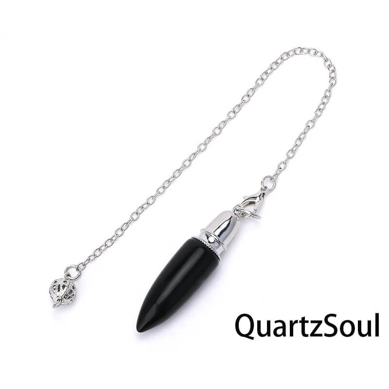 Black Obsidian crystal pendulum for protection and truth seeking