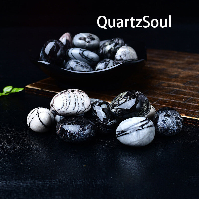Black Zebra Jasper Tumbled Stones for Crystal Healing