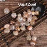 Natural Blossom Agate tumbled stones with flower-like patterns for crystal healing