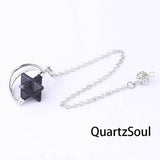 Blue Sunstone Merkaba Star Pendulum for communication