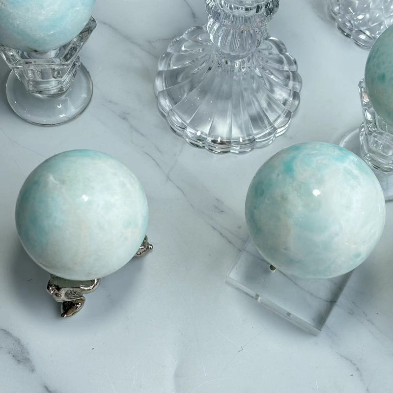 Natural Blue Aragonite Crystal Sphere Wholesale Collection