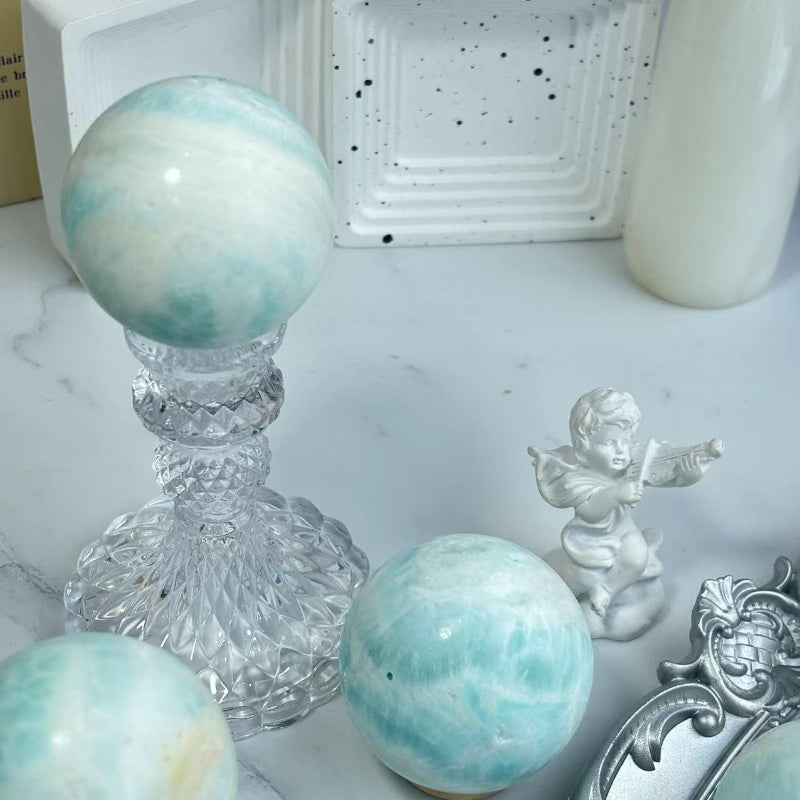 Blue Aragonite Crystal Healing Sphere Bulk Supply