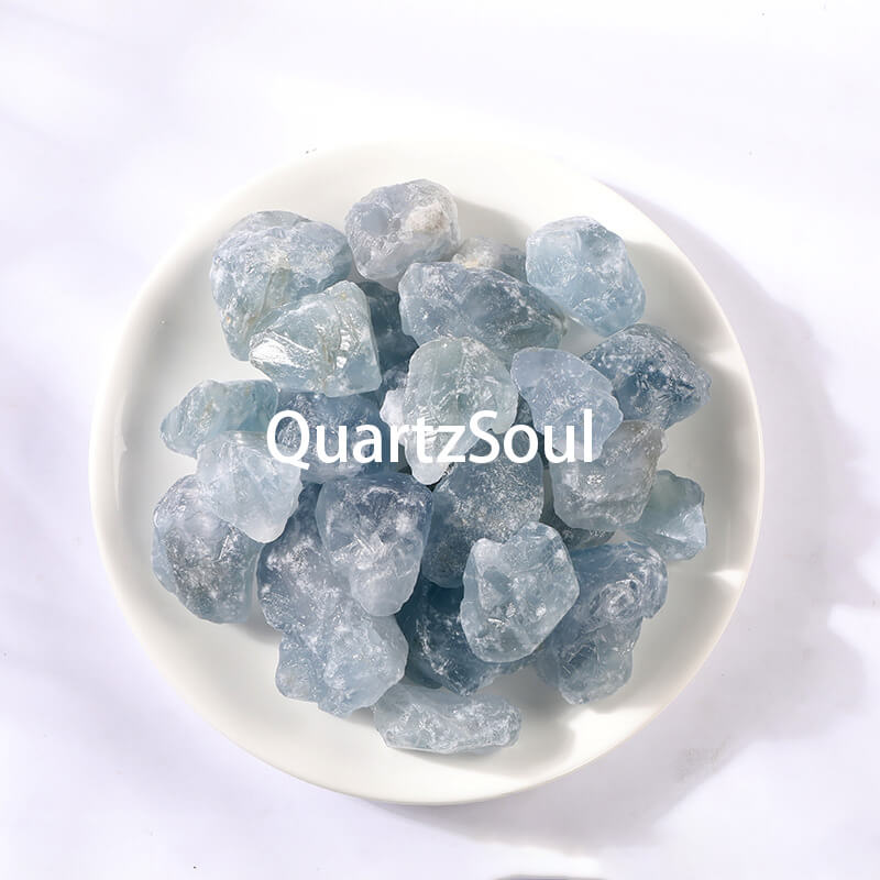 Blue Kyanite Tumbled Gemstones Collection in White Bowl Crystal Healing