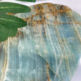 Smooth polished surface of blue onyx wholesale slab