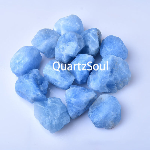 Natural Blue Quartz Raw Crystal Specimen with Healing Properties