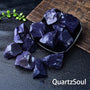 Blue Sandstone Raw Crystal Quartz Displayed in Black Bowl
