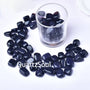 Blue Sandstone Tumbled Stones in Glass Jar with Sparkling Galaxy Effect