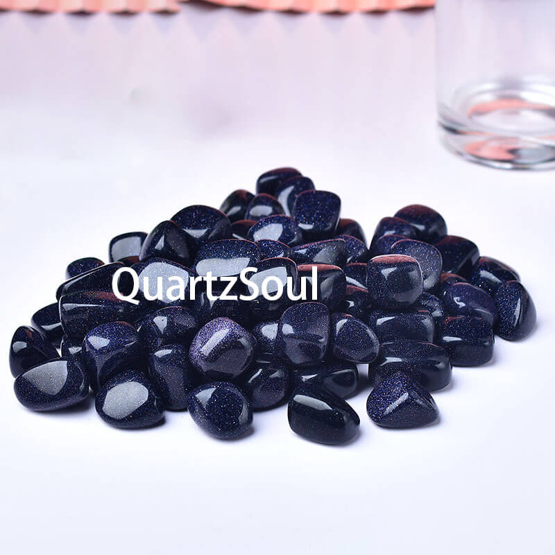 Blue Sandstone Tumbled Crystals - Sparkling Galaxy Gemstones