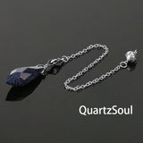 Blue Sunstone Faceted Crystal Pendulum for Healing