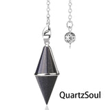 Blue Sunstone faceted crystal pendulum for communication and throat chakra healing