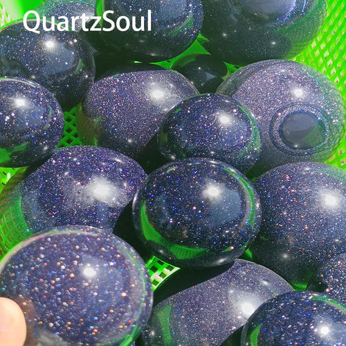 Blue Sunstone spheres for crystal wholesale with galaxy-like appearance