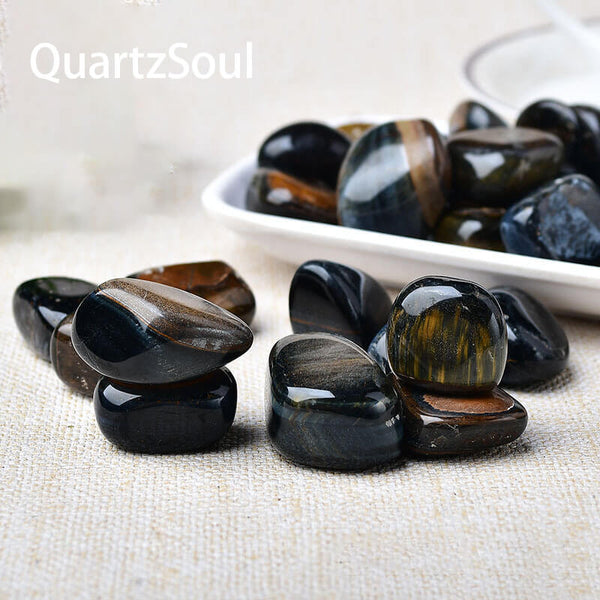Blue Tiger's Eye Tumbled Stones - Polished Crystal Gemstones