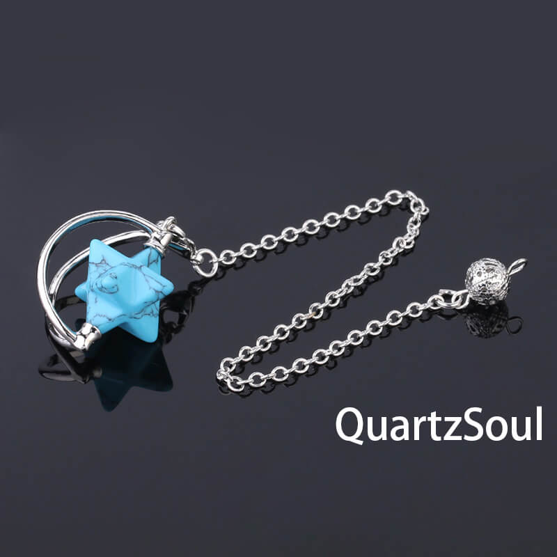 Blue Turquoise Merkaba Star Pendulum for wisdom