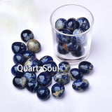 Natural Blue Vein Tumbled Stones in Glass Container - Healing Crystal Collection