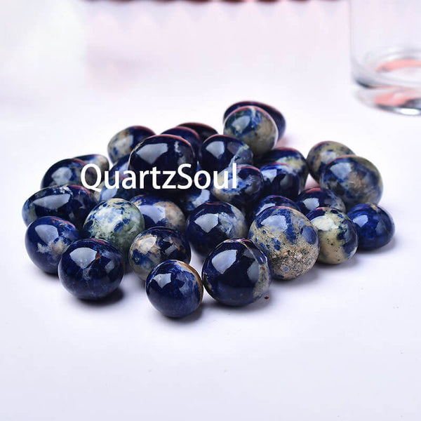 Natural Blue Vein Tumbled Stones - Healing Crystal Gemstone
