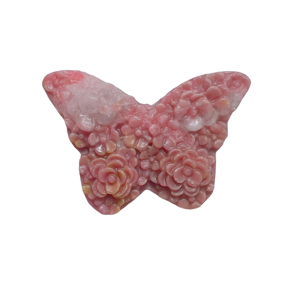 Butterfly shaped rhodonite crystal display piece for collectors
