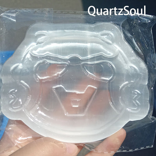 Handcrafted cartoon selenite crystal carving for wholesale crystal suppliers