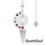 7 Chakra Spiral Crystal Pendulum with Amethyst Point for Divination