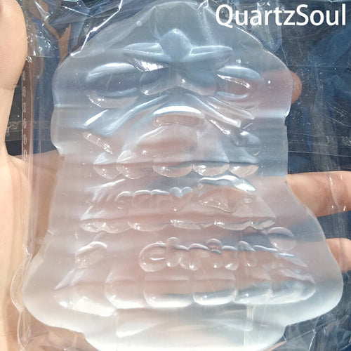 Handcrafted Christmas tree selenite crystal carving for wholesale
