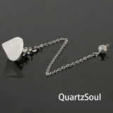 Clear quartz cone pendulum for spiritual guidance and divination