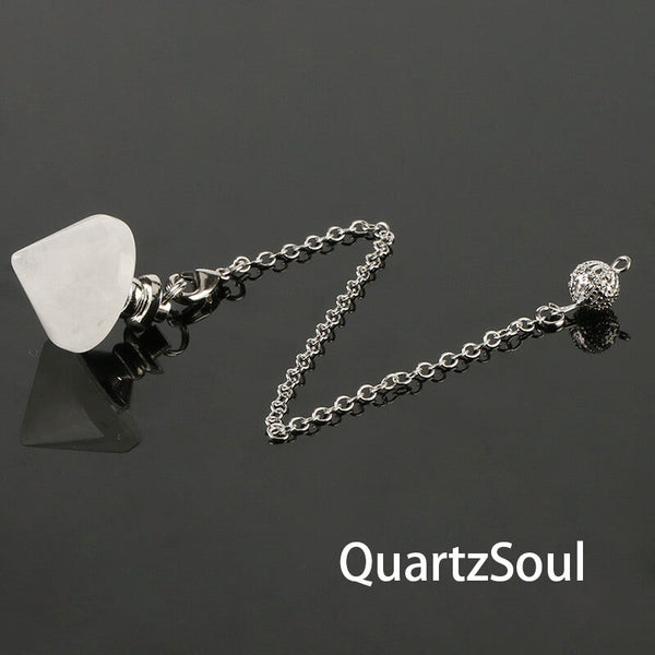 Clear quartz cone pendulum for spiritual guidance and divination