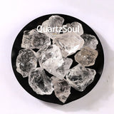 Clear quartz crystal raw specimens with transparent natural formations