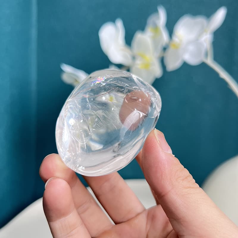 Clear quartz healing crystal for spiritual practice and energy amplification