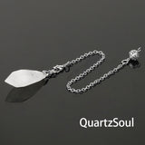 Clear Quartz Faceted Crystal Pendulum for Universal Energy