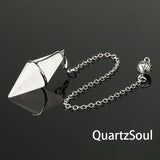 Clear Quartz faceted crystal pendulum for clarity and amplified energy work